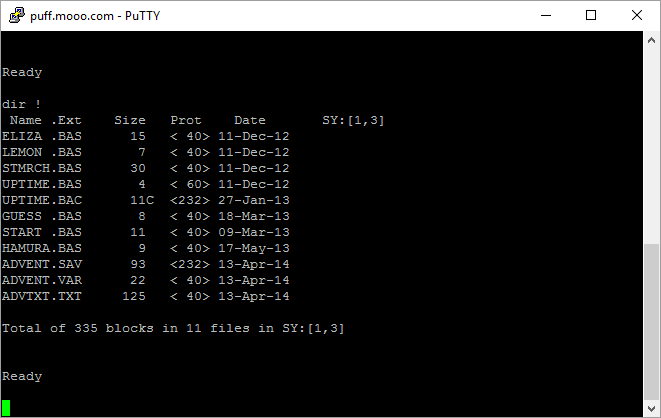 Initial PuTTY Screen